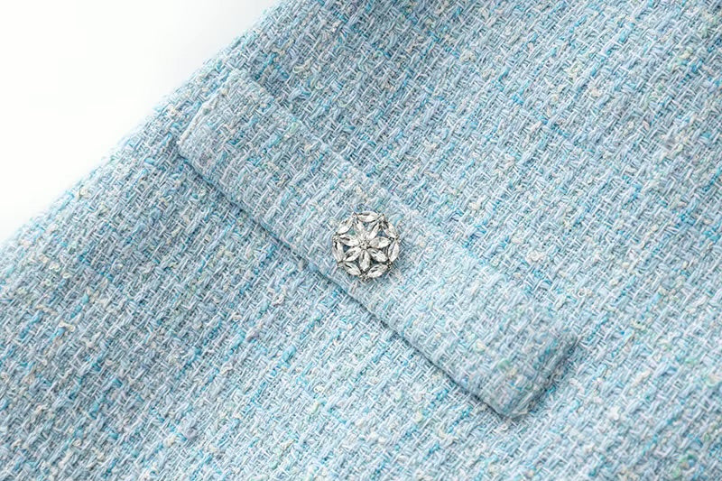 La Robe Ciel – Tweed-Minikleid in Himmelblau