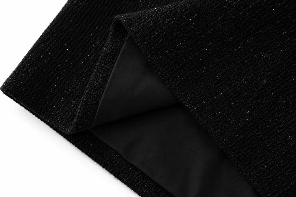 La Robe Joaillerie – Tweed-Minikleid mit Perlenverzierung in Schwarz