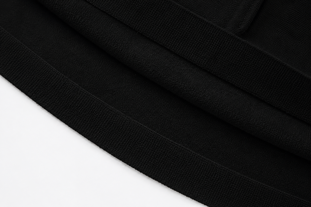 Mini-Kleid mit V-Ausschnitt und radialen Falten
