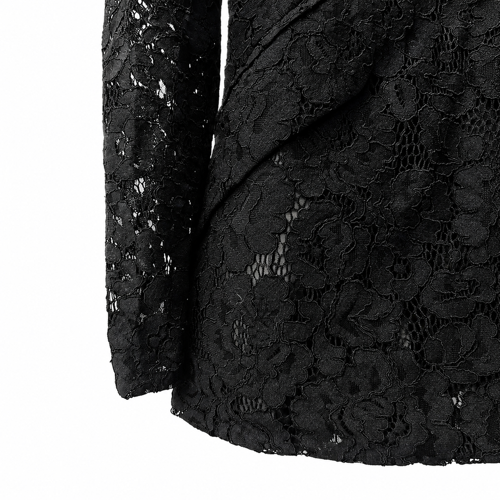 L’Ensemble Dentelle – Blazer und Hose mit weitem Bein aus Spitze