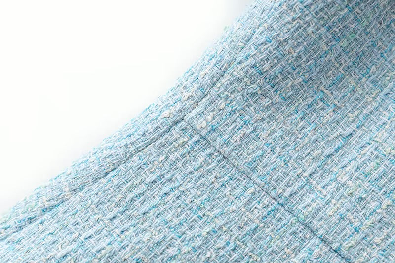 La Robe Ciel – Tweed-Minikleid in Himmelblau