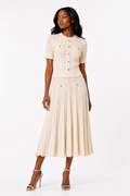 La Robe Élégance – Hollow Knit Falten-Midikleid