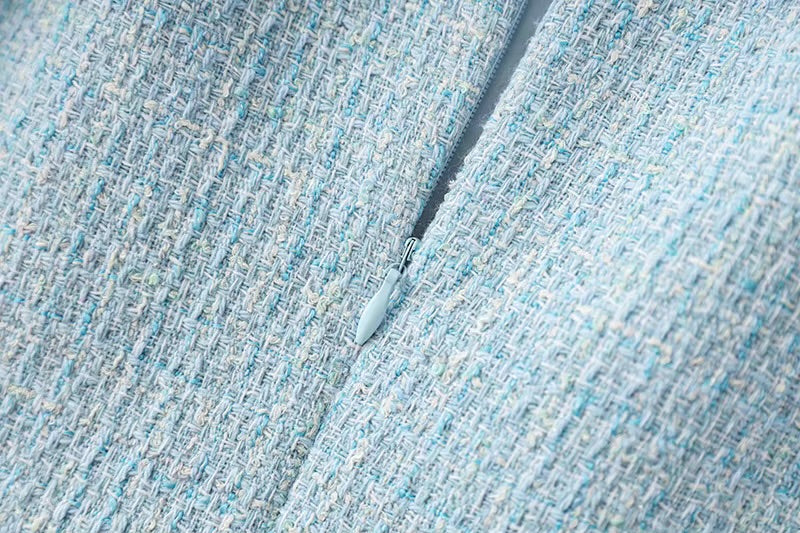La Robe Ciel – Tweed-Minikleid in Himmelblau