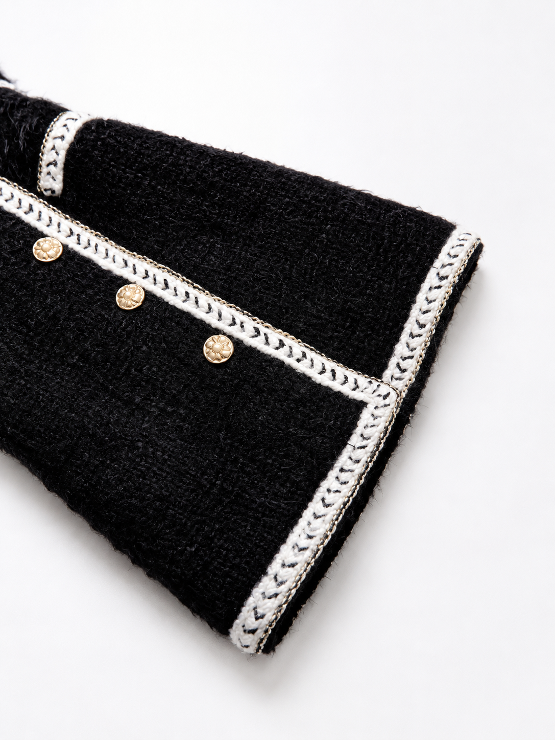 Bouclé Knit Midi Dress in Black
