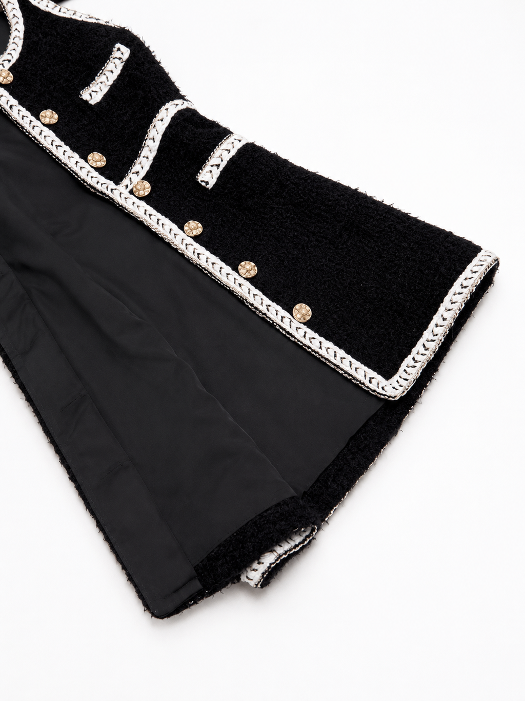 Bouclé-Strickkleid Midi in Schwarz
