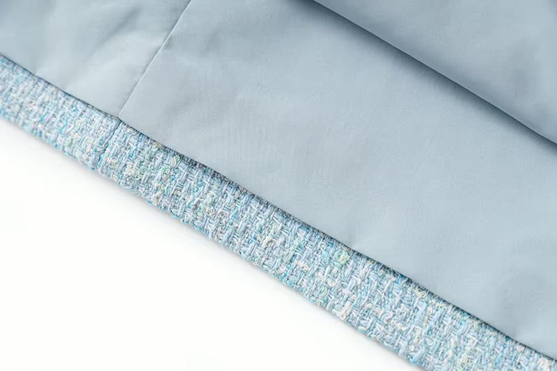 La Robe Ciel – Tweed-Minikleid in Himmelblau