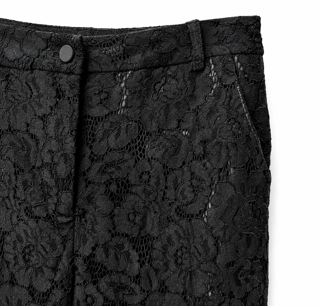 L’Ensemble Dentelle – Blazer und Hose mit weitem Bein aus Spitze